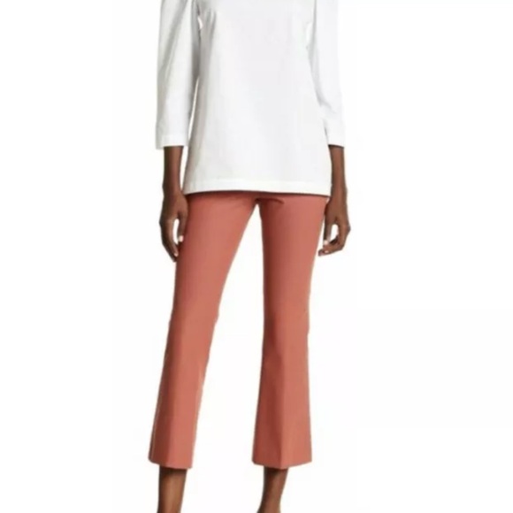 Theory Erstina B Pant Size 4 Deep Rose Approach Cropped - Picture 1 of 8
